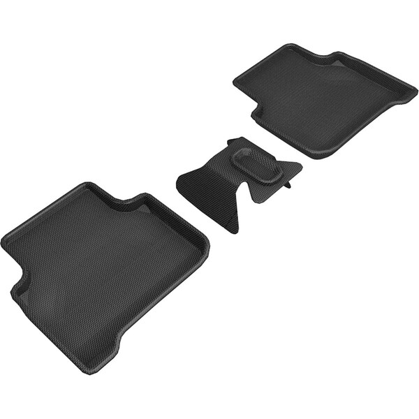3D Maxpider 2nd Row Floor Mat Set for 2019-2020 Audi Q3, Black - Kagu L1AD05521509 - main